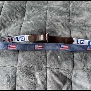NWOT KIEL JAMES PATRICK MENS AMERICAN FLAG RIBBON BELT SIZE 38 WAIST